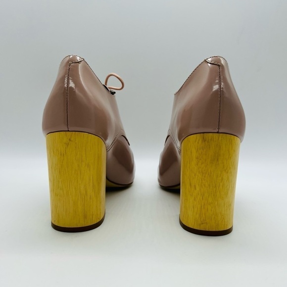 PIED JUSTE FOR ANTHRO BLUSH POINTY LACE UP BLOCK WOODEN HEELS SIZE 38 or 8 - Picture 3 of 13